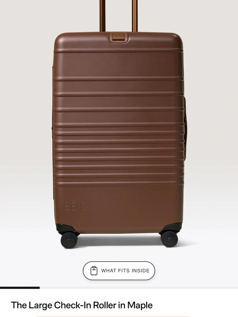BEIS Large Check-In Roller in Maple Brown